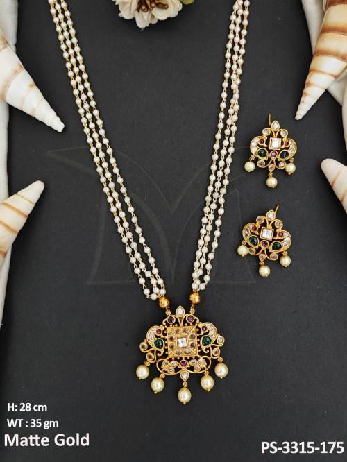 matte-gold-polish-beautiful-party-wear-clustered-pearl-designer-kemp-jewellery-long-kemp-pendant-set-
