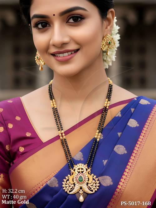 Traditional Mangalsutra Pendant Set with Earrings