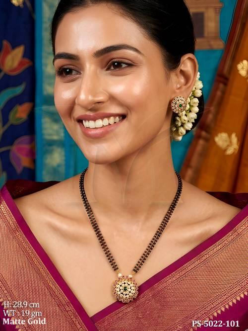 designer-mangalsutra-with-matching-stud-earrings