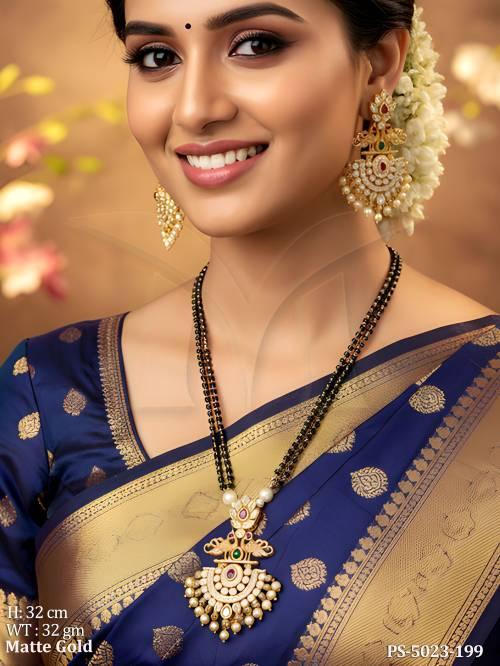 traditional-temple-mangalsutra-with-earrings