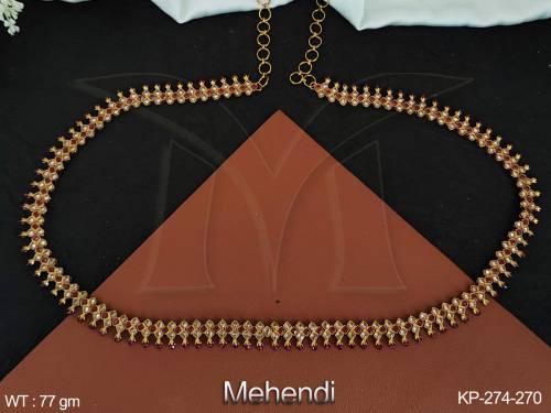 Antique Design Mehendi Polish Designer Party / Wedding wear Antique Jewellery Kamarpatta (Hip Belt)  
