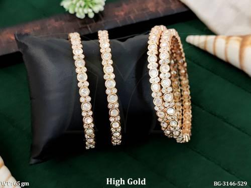 Elegant Kundan Round Stone Bangles for Women