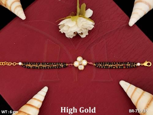 Kundan Jewellery High Gold Polish Party Wear Kundan Bracelets