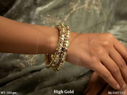 Designer Full Stone Kundan Bangles for Women