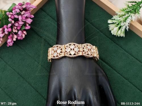 Beautiful Rose Rodium Polish Full Stone Bracelets  