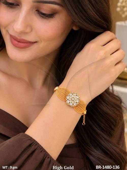 Royal Kundan Stone Studded Chain Bracelet