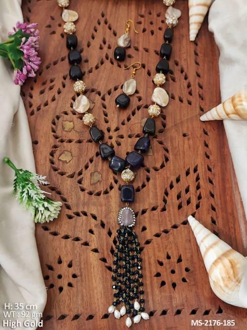 Designer Kundan High Gold Polish Party Wear Mala Set    — MS-2176-185