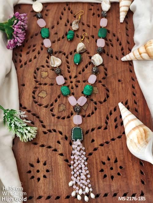 Designer Kundan High Gold Polish Party Wear Mala Set   