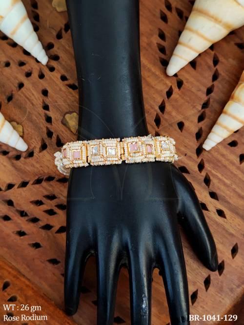 elegant-kundan-bracelet-in-rose-rhodium-finish-multi-color-stones