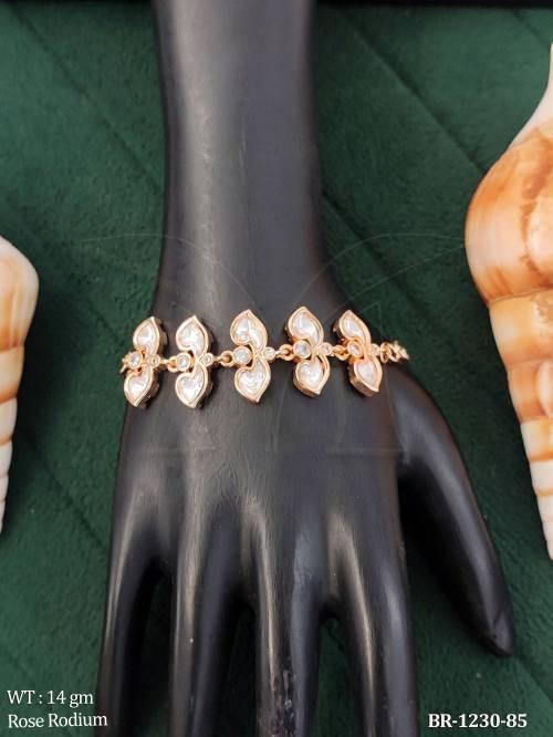 elegant-stone-studded-leaf-pattern-bracelet