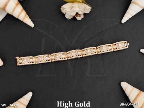 Kundan jewellery High Gold Polish Fancy Design Bracelet 