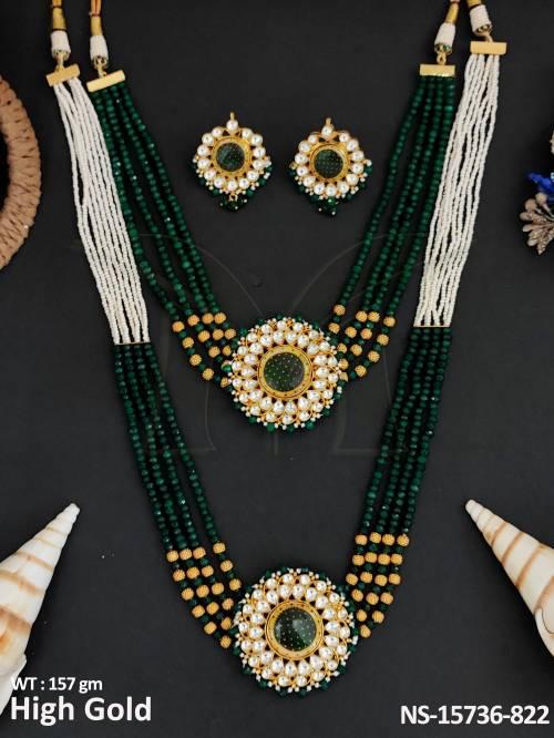 Kundan  High Gold Polish Full Stone  Necklace set  