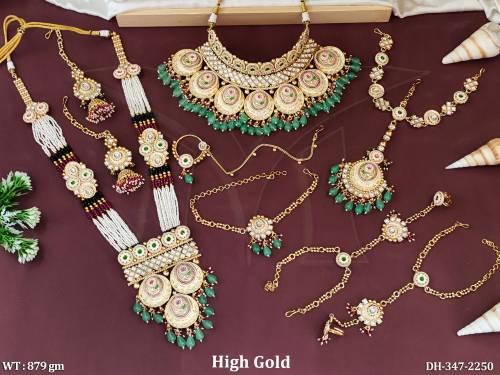 Kundan Designer High Gold Polish Party Wear Dulhan Set     — DH-347-2250