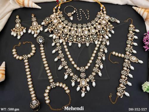Kundan Mehendi Polish  Full Stone Fancy Style Dulhan Set