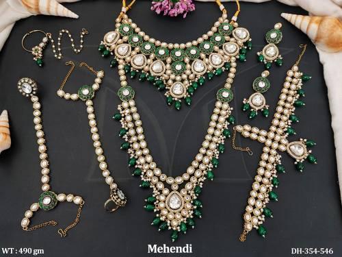 Beautiful Design Mehendi Polish Full Stone Fancy Style Dulhan Set