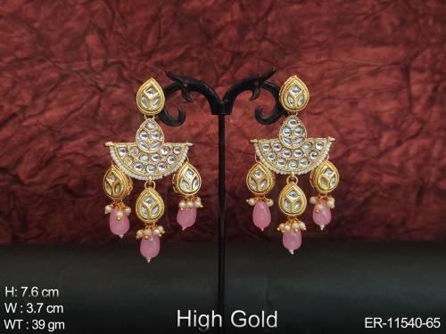 designer-fancy-style-clustered-pearl-kundan-stones-high-gold-polish-kundan-jewellery-dangler-earring-