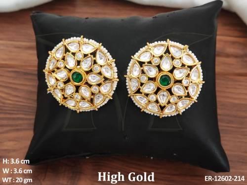 fancy-style-party-wear-kundan-stones-desinger-high-gold-polish-kundan-earing-tops-studs-