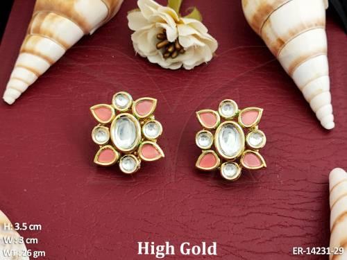 Kundan Full Stone High Gold Polish Fancy Designer style Earrings  — ER-14231-29