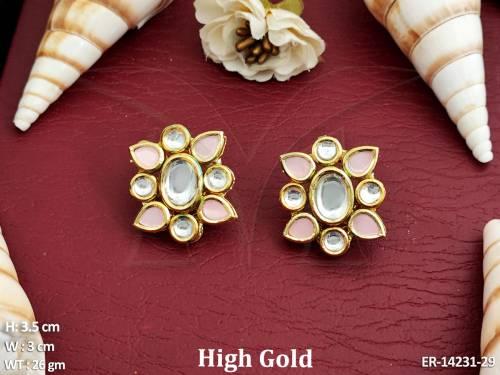 Kundan Full Stone High Gold Polish Fancy Designer style Earrings  — ER-14231-29