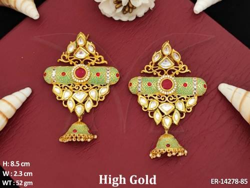 kundan-full-stone-high-gold-polish-clustered-pearl-party-wear-earrings-