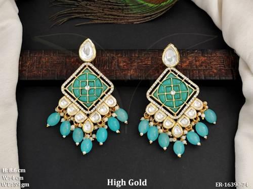 kundan-jewellery-high-gold-clustered-pearl-party-wear-earrings-