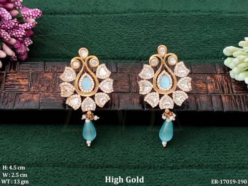 Beautiful Design  High Gold Polish Party Wear Earrings  