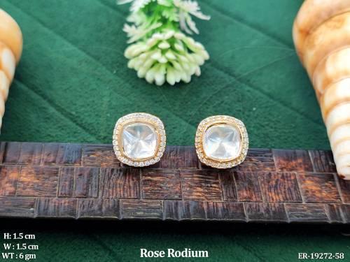 Classic Kundan Square Designer Stud Earrings