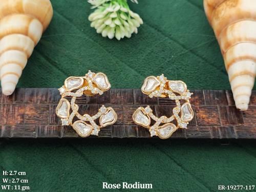 Elegant Kundan Petal Pattern Earrings for Women