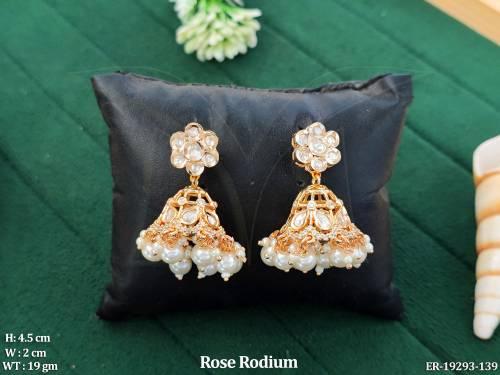 elegant-rose-rodium-jhumki-earrings-floral-top-design