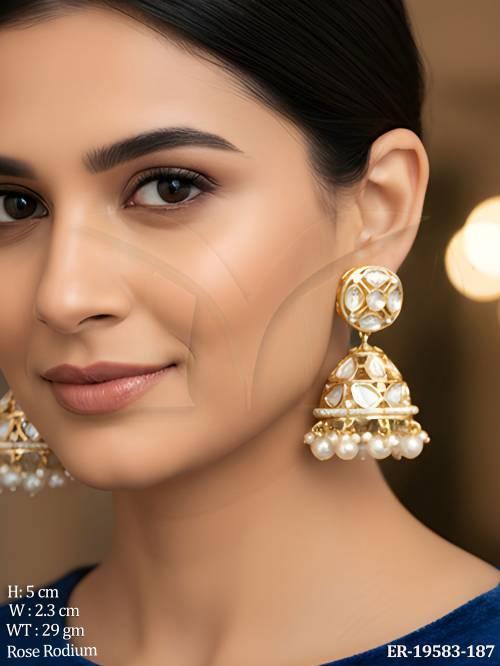 Ethnic Designer Stone Jhumki Earrings for Women