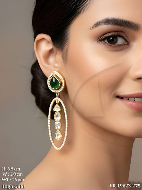 Kundan Drop Designer Long Earrings