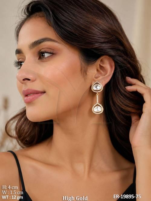 Designer Kundan Dangle Earrings for Women
