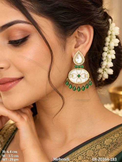 Beautiful Designer Kundan Chandbali Style Earrings