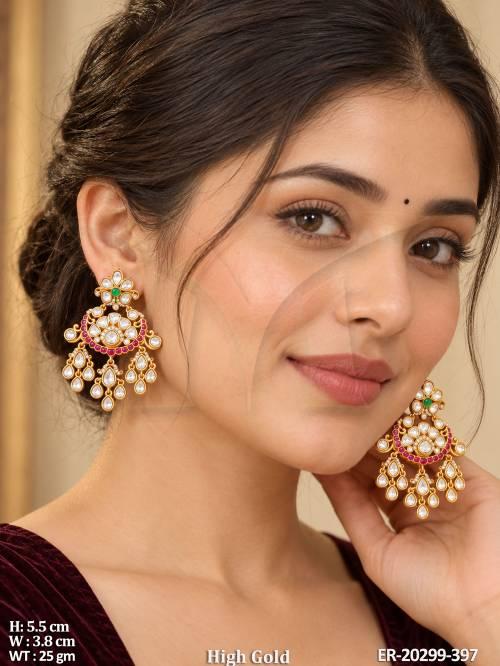 Fancy American Diamond Chandbali Earrings