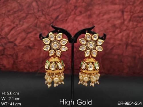 high-gold-polish-designer-fancy-design-party-wear-kundan-jhumka-earring