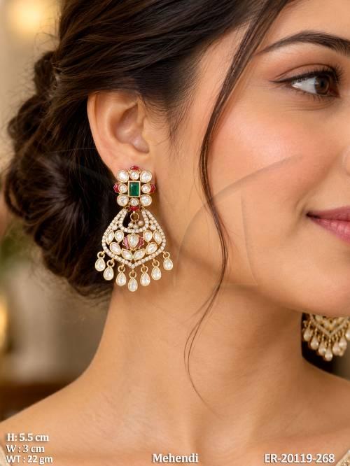 Luxury Floral Kundan Jhumka Style Earrings