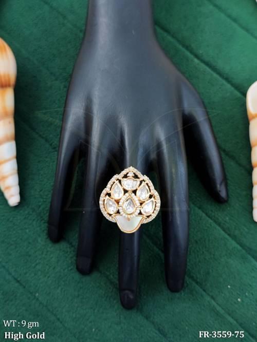 Traditional Kundan Stone Designer Adjustable Finger Rings