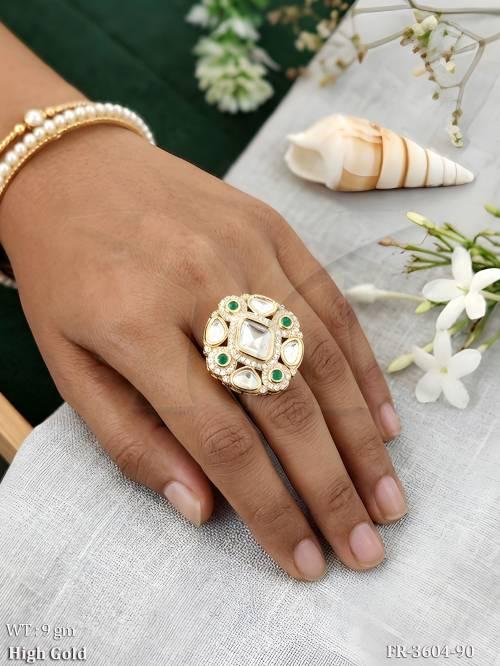 Traditional Kundan Adjustable Statement Ring