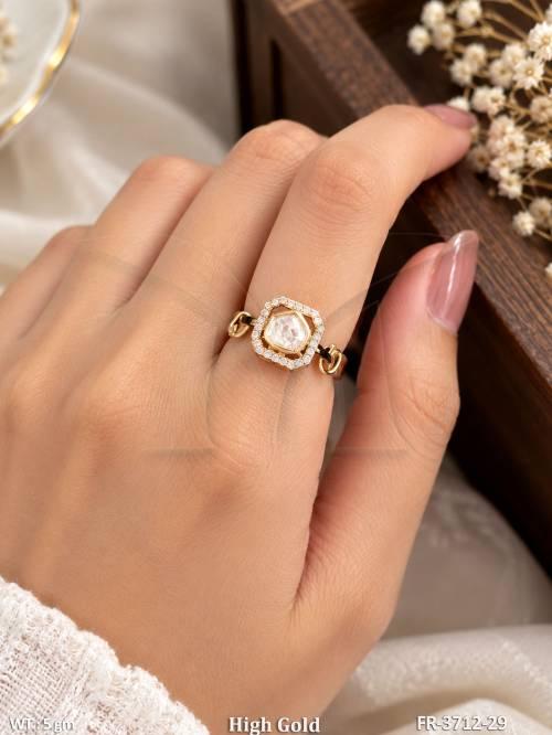 Classic Premium Kundan Designer Finger Ring