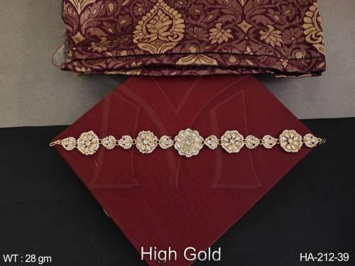 High Gold Hair Accessories Kundan Jewellery Sheeshpool Matha Patti