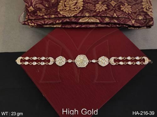 Fancy Design Party wear Beautiful Kundan Jewellery High gold Polish Hair Accessories Sheeshpool Matha Patti