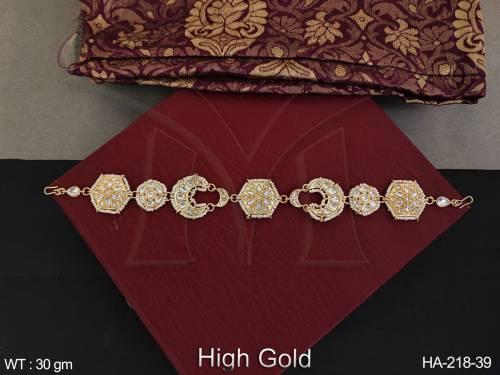 Kundan Jewellery fancy style Party wear Beautiful Kundan Hair Accessories Matha Patti