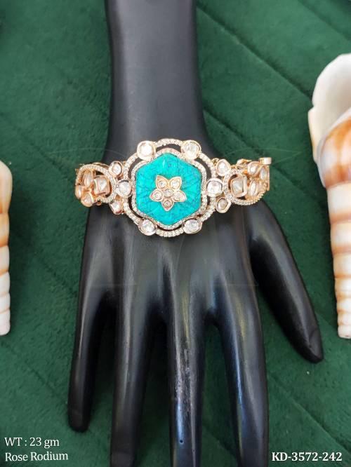 Elegant Kundan Stone Openable Kada for Women