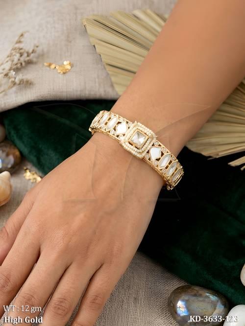 Elegant Pearl Kundan Kada for Women