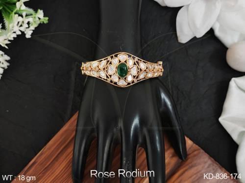 Fancy Design Party wear Beautiful Kundan Jewellery Kundan Stones Fancy Style Kada — KD-836-174