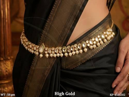 Kundan Pearl Designer Kamar Patta Waist Belt