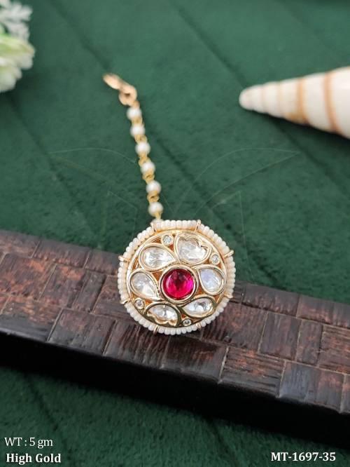 Pearl Accent Designer Maang Tikka