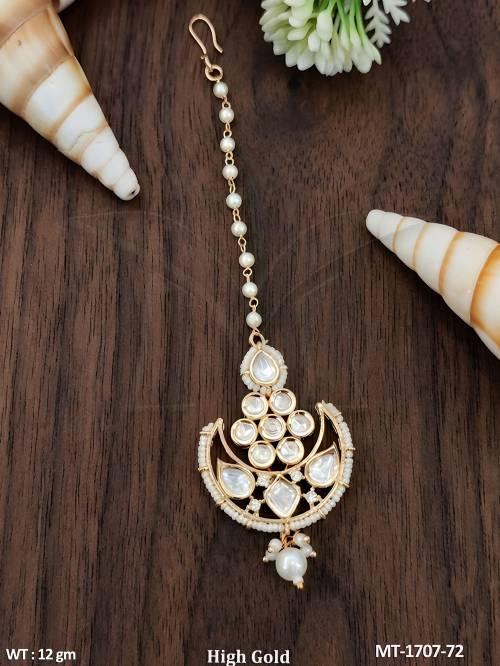 Traditional Kundan High Gold Maang Tikka