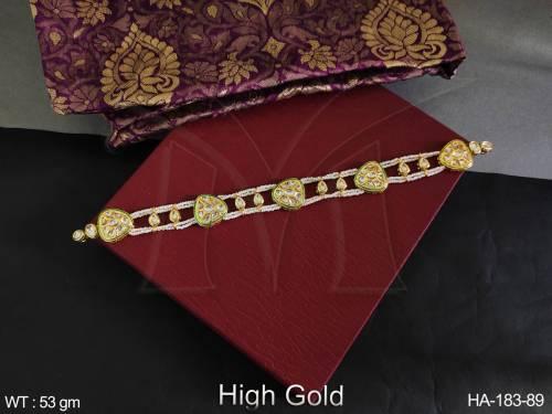 High Gold Polish Fancy Style Kundan Jewellery Party wear Designer Kundan Matha Patti  