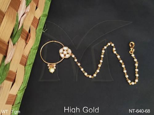 Beautiful Party Wear Kundan Style Nath 